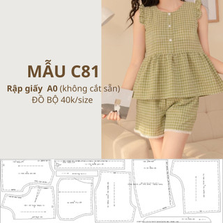 Rập giấy a0 đồ bộ mặc nhà mã c81