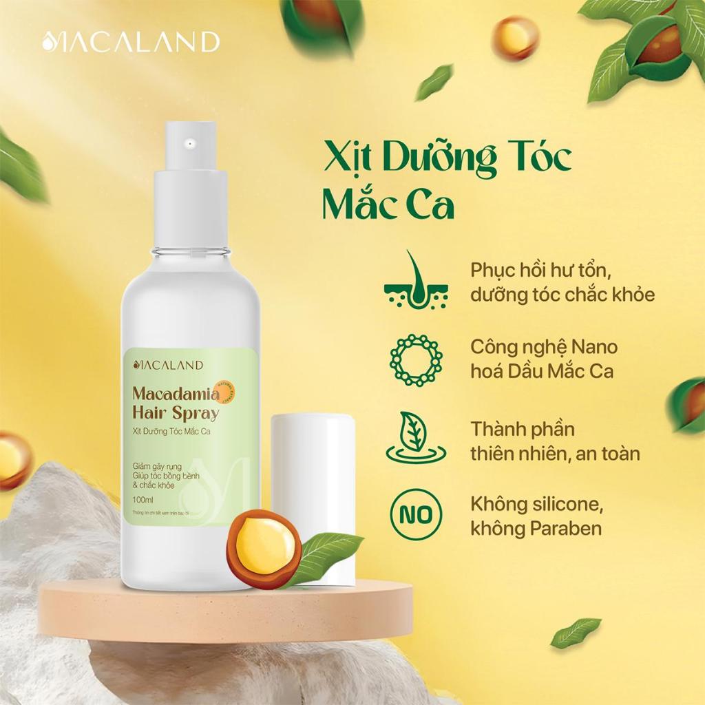 Xịt dưỡng tóc Mắc Ca Macaland 30ml/100ml hỗ trợ tóc mọc nhanh chắc khỏe