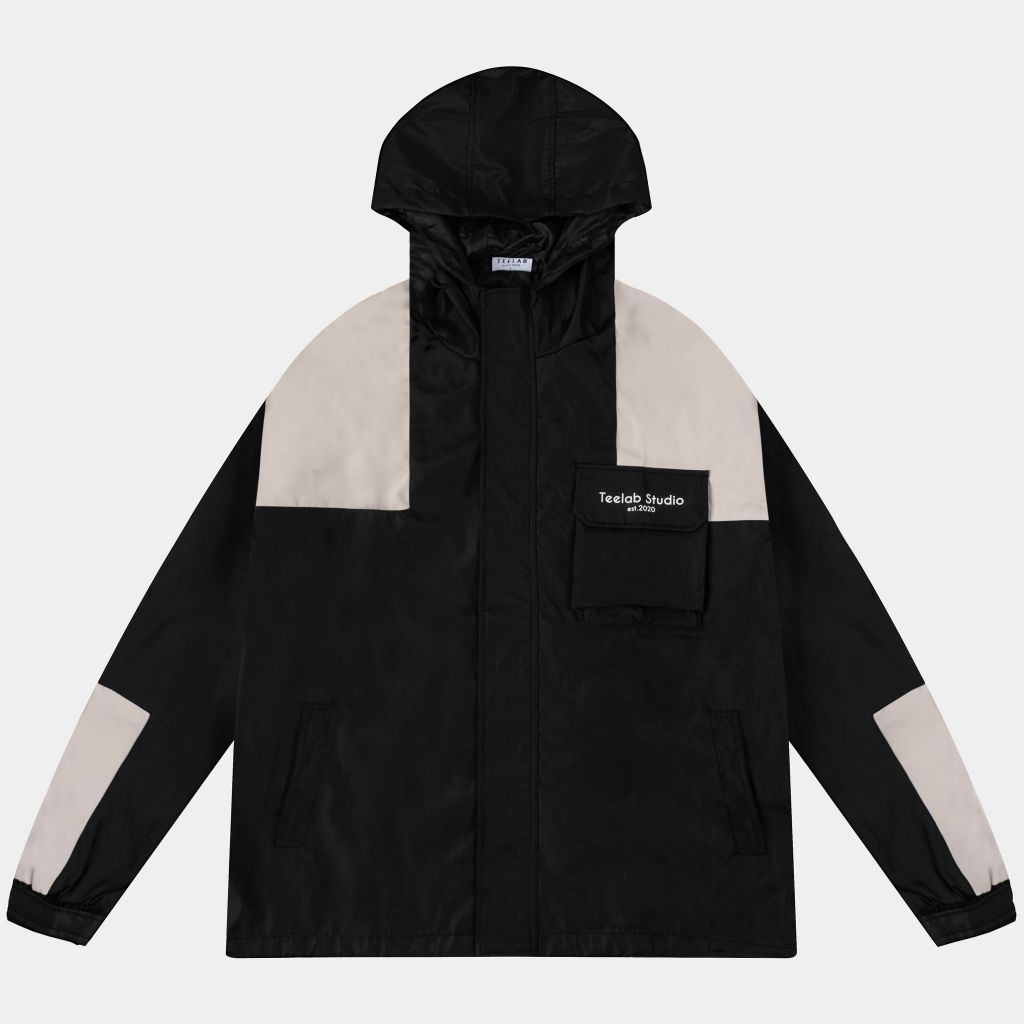 Áo Khoác Dù Teelab Local Brand Unisex Phối Đen Be Windbreaker AK080