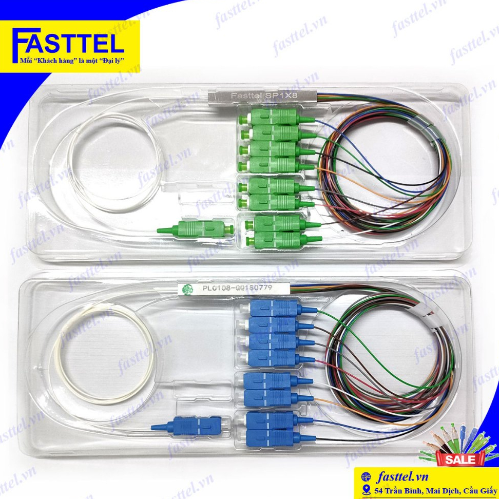 Bộ chia quang PLC Splitter 1x8 SC/APC, SC/UPC