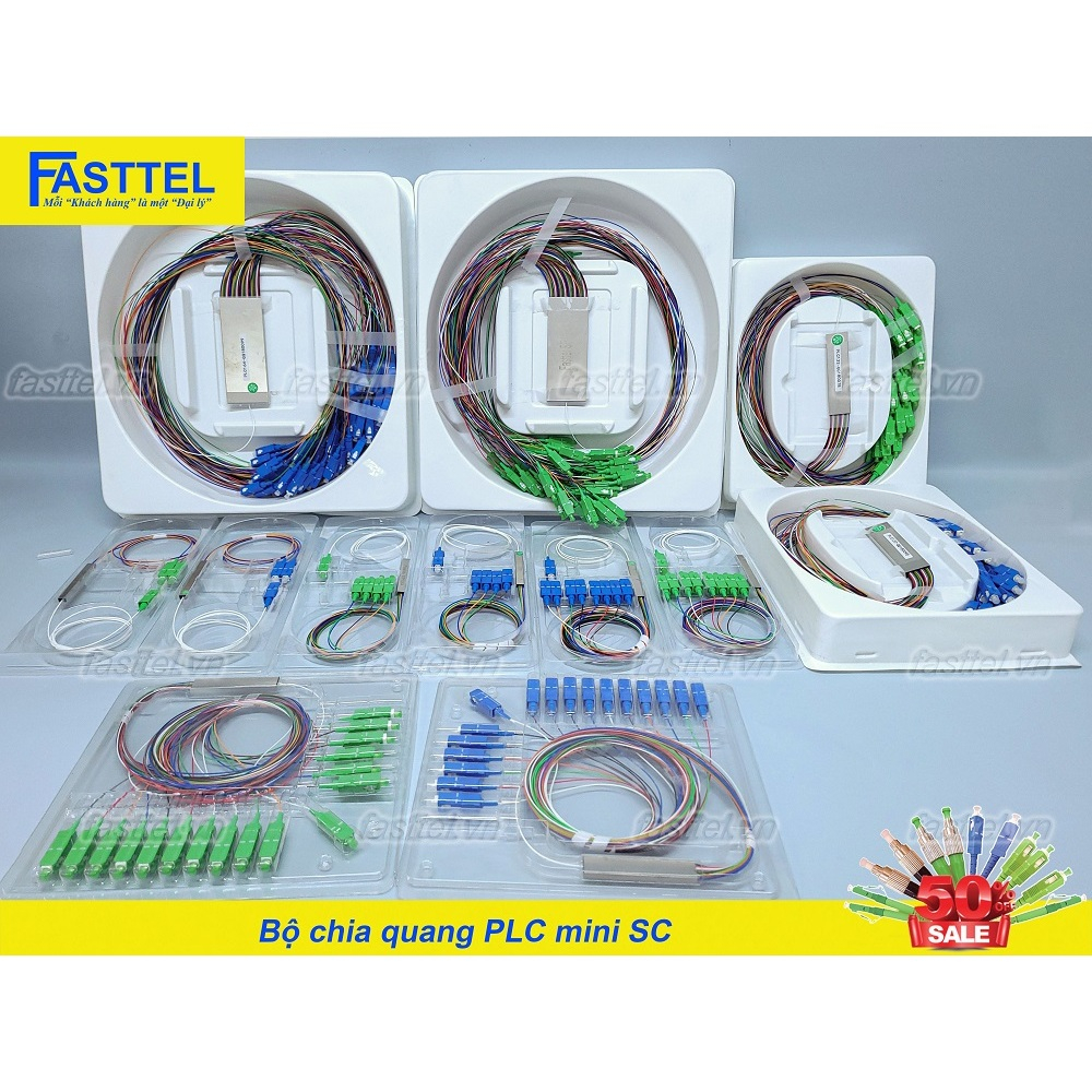 Bộ chia quang PLC Splitter 1x8 SC/APC, SC/UPC