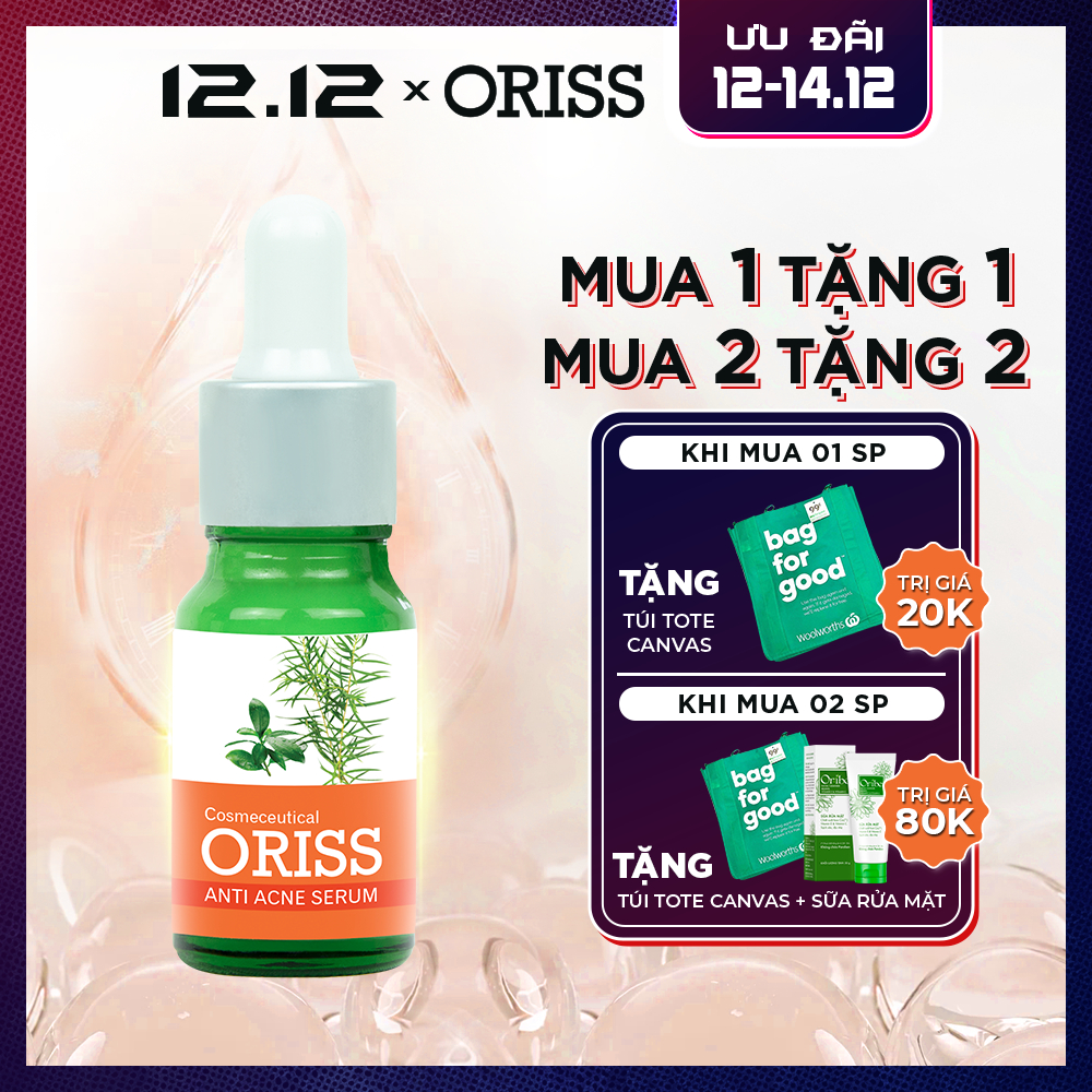 Serum Mụn Oriss Cấp Ẩm Dưỡng Trắng Da Hỗ Trợ Ngừa Mụn Phục Hồi Da Mờ Thâm Thu Nhỏ Lỗ Chân Lông Chai 10ml