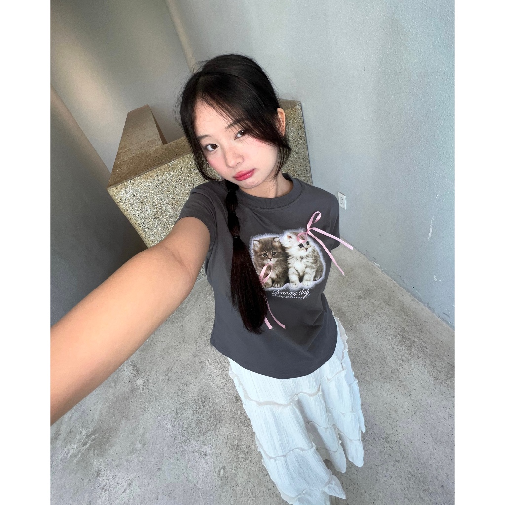 Áo babytee SLC đính nơ "Dear my club"