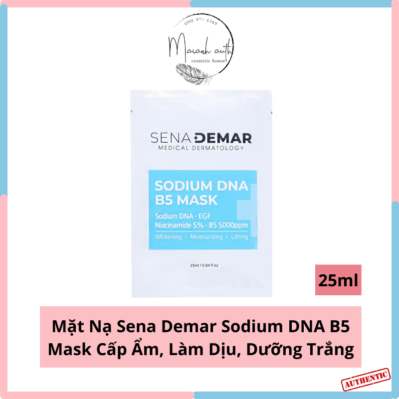 Mặt Nạ B5 Cấp ẩm Sena Demar Sodium DNA B5 Mask Mặt Nạ Dưỡng Trắng, Cấp Ẩm, Làm Dịu, Phục Hồi Da 25ml