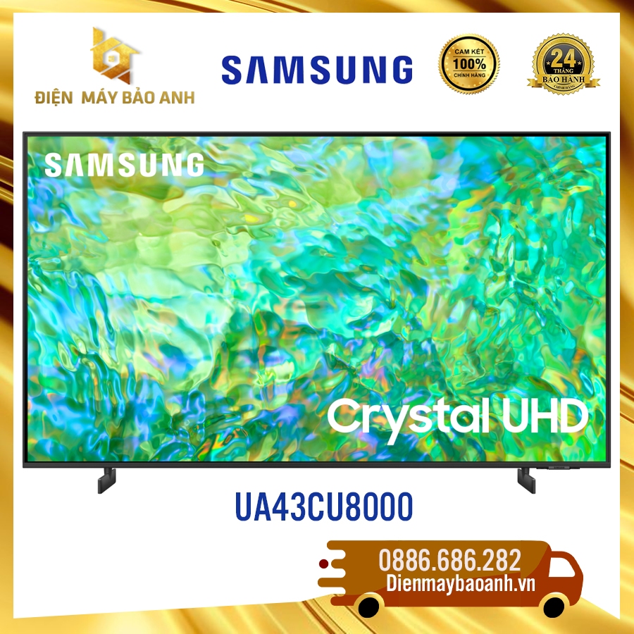 [Miễn phí giao lắp HN] Tivi Samsung 43 inch UA43CU8000 43CU8000 4K 2023, Bảo hành chính hãng 24 tháng