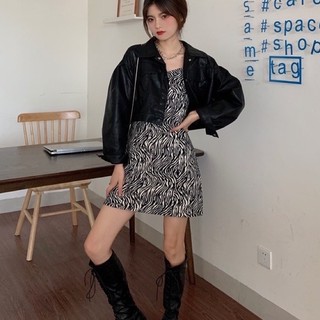 Áo khoác da croptop có túi, áo khoác da nữ tay dài cúc bấm phong cách cá tính trẻ trung năng động M7