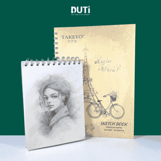 Sổ vẽ lò xo Takeyo, Sketchbook ghi chép, Chuyên vẽ ký họa, phác thảo 160gsm 50 trang - Hoạ Cụ DUTi