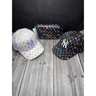 Mũ / nón mlb monogram rainbow unisex hàn quốc