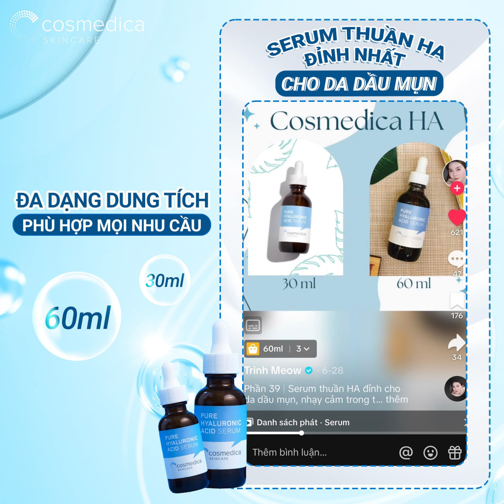 Tinh Chất Dưỡng Ẩm Cosmedica Pure Hyaluronic Acid Serum