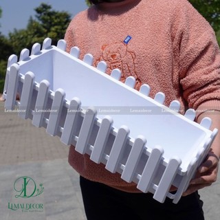 Chậu Nhựa Hàng Rào Size To - kích thước 45x20x15cm - Hàng Loại 1 Dày, Bóng Đẹp - dùng trồng hoa, cây