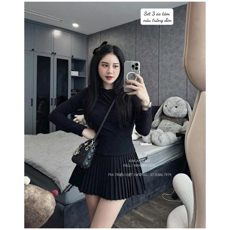 Set 3 áo thun tay dài cổ tròn Zr