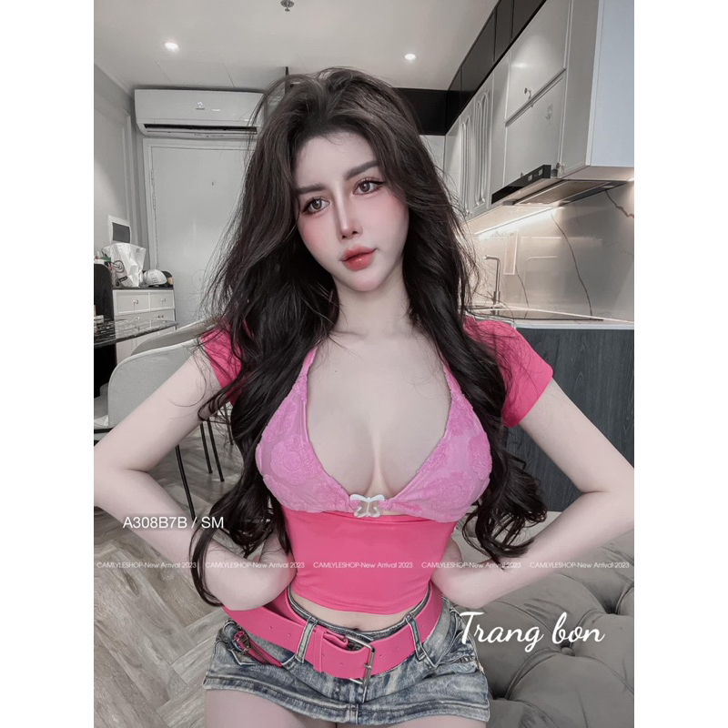 💋Áo hồng sexy cao cấp