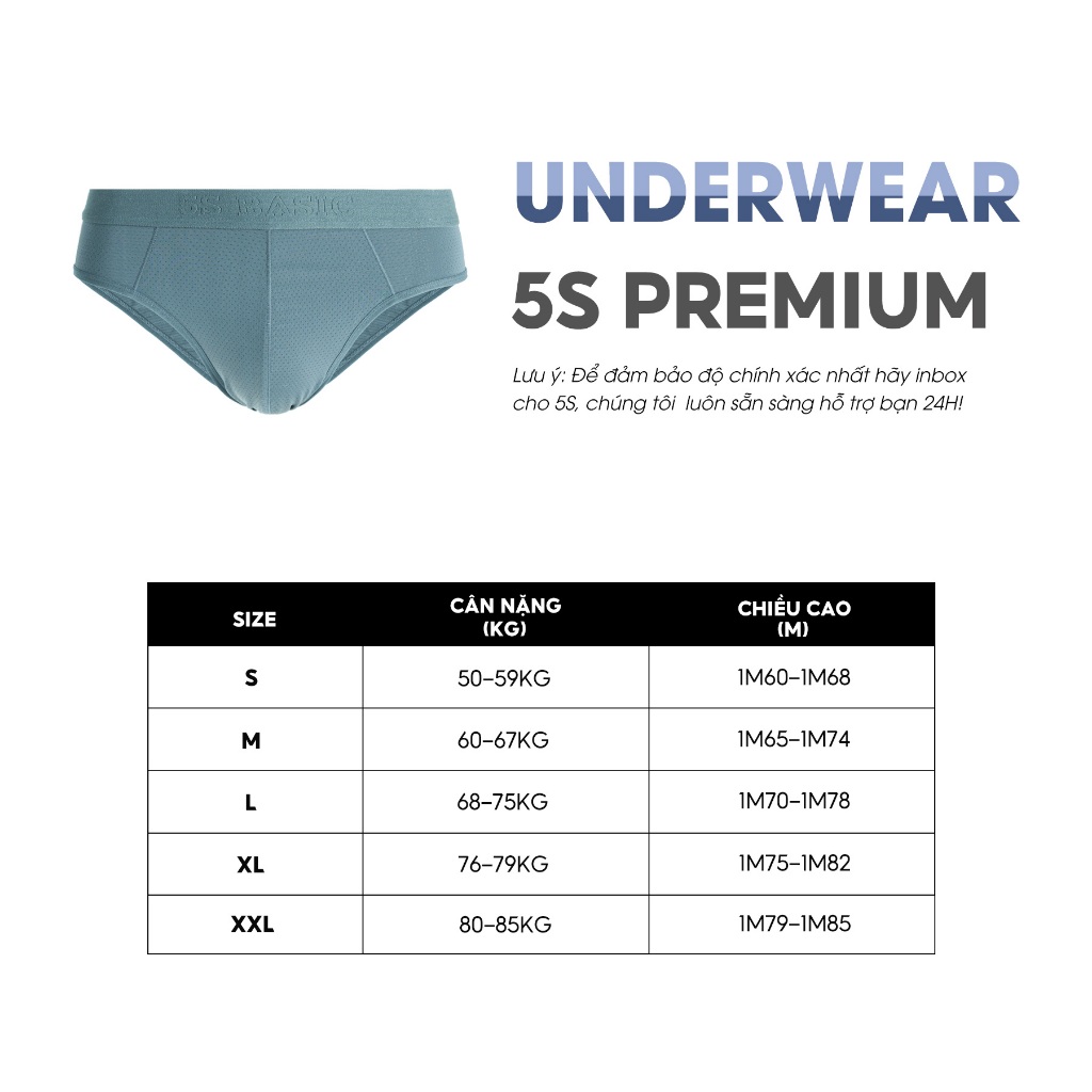 Combo 2 Quần Lót Nam Tam Giác 5S FASHION, Cạp Dệt, Thấm Hút, Co Giãn Dễ Chịu