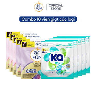 Combo 10 viên giặt/ hạt xả KA/ arFUM/Walch