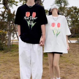 Áo thun unisex form rộng hoa TULIP áo thun đôi siêu đáng yêu chất vải mềm mịn TT35