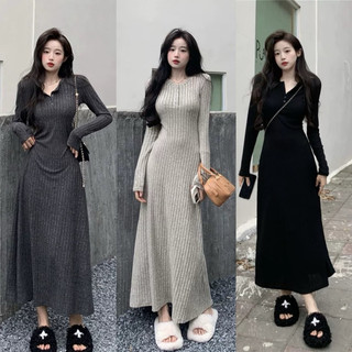 Váy Len Body Dáng Dài Tay Nữ, Váy Len Dệt Kim Sang Chảnh Phong Cách Tiểu Thư Đi Làm Đi Chơi Cao Cấp Hàn Quốc-V20-TCA