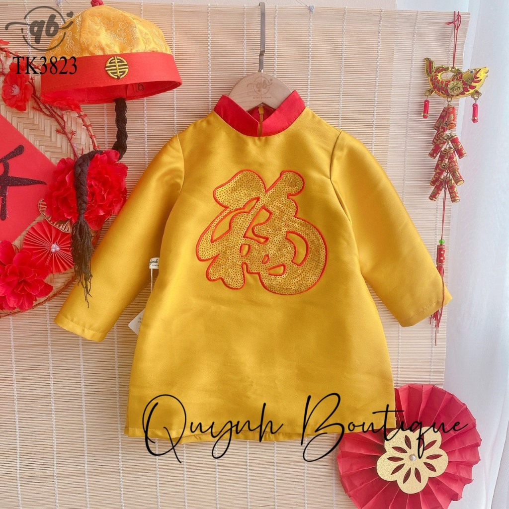 Áo Dài Tết Bé Trai Áo Dài Tết Chữ Nhũ Bé Trai Quỳnh Boutique