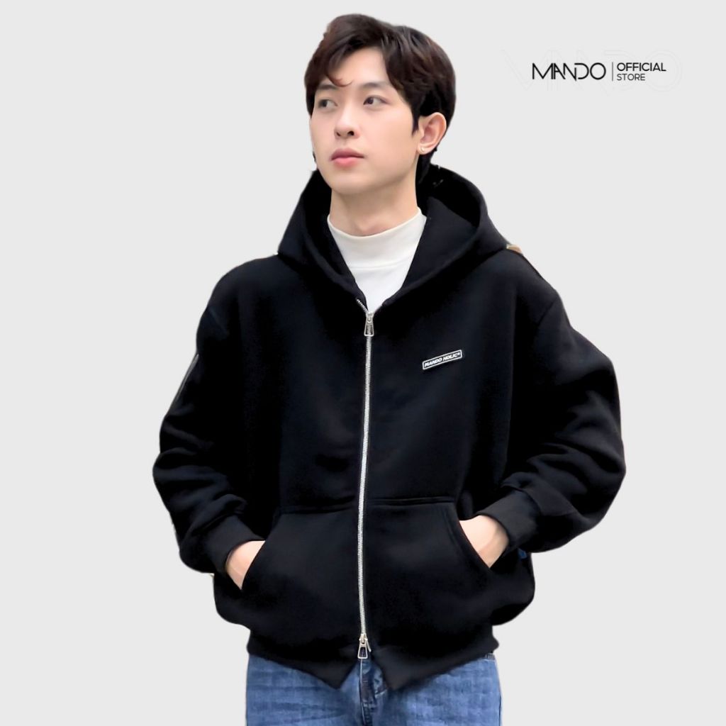 Áo Khoác Hoodie Zip Nỉ Nam MANDO Áo Hoodie Phong Cách Hàn Quốc Chất Liệu Nỉ Bông Cao Cấp Form Rộng Unisex  HOZ002