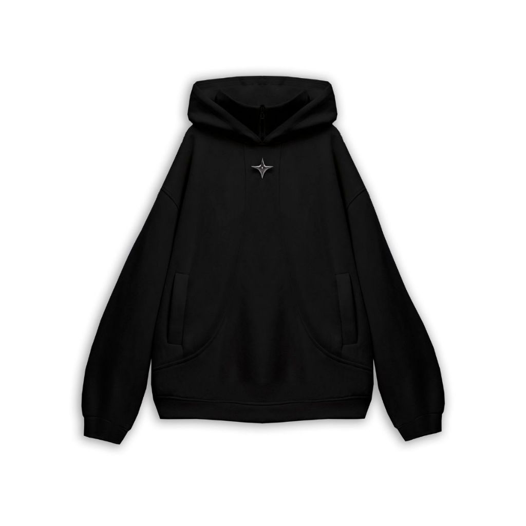 Áo Hoodie Nỉ Cổ Cao MANDO Áo Hoodie Phong Cách Hàn Quốc Chất Liệu Da Lộn Cao Cấp Form Rộng Boxy HOD006