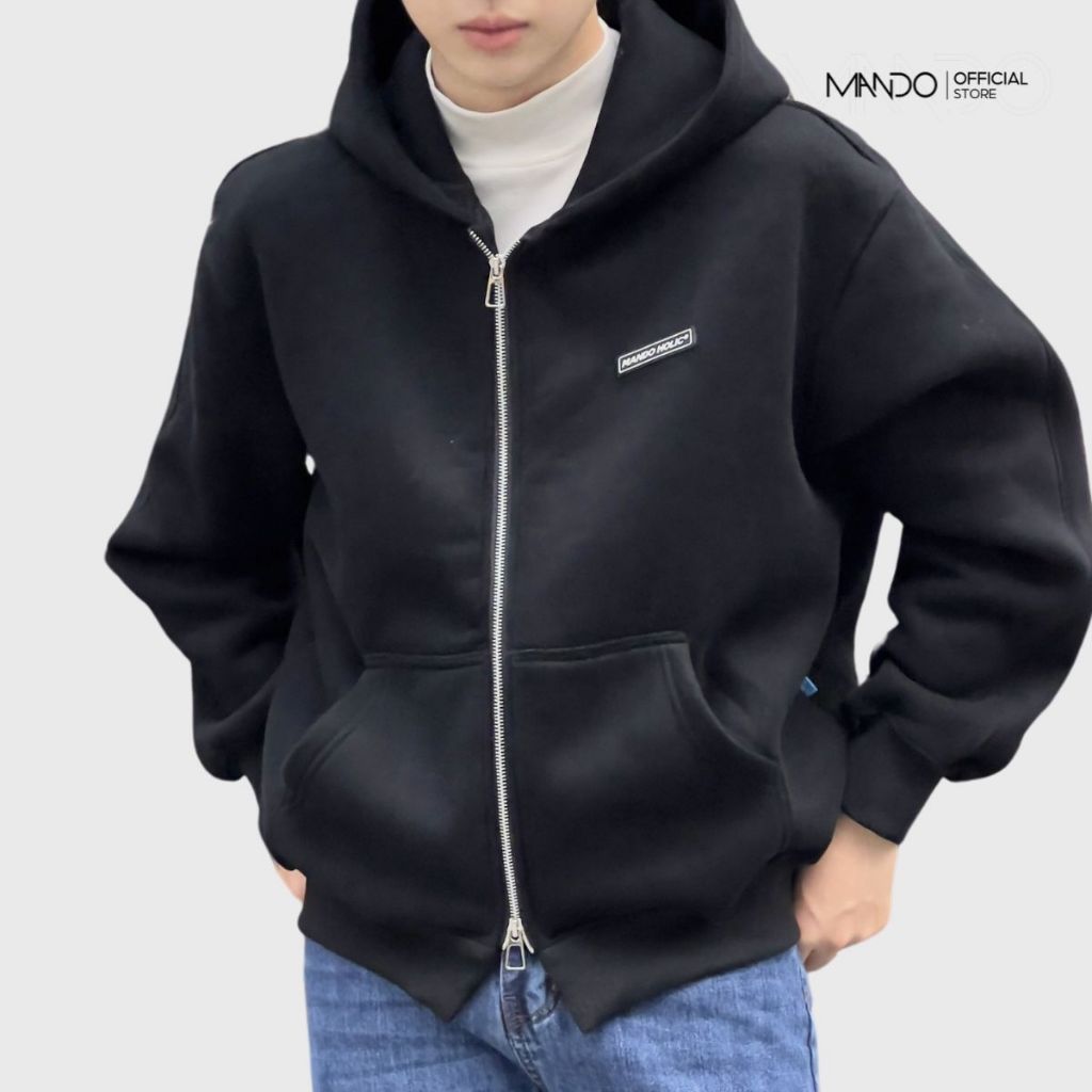 Áo Khoác Hoodie Zip Nỉ Nam MANDO Áo Hoodie Phong Cách Hàn Quốc Chất Liệu Nỉ Bông Cao Cấp Form Rộng Unisex  HOZ002