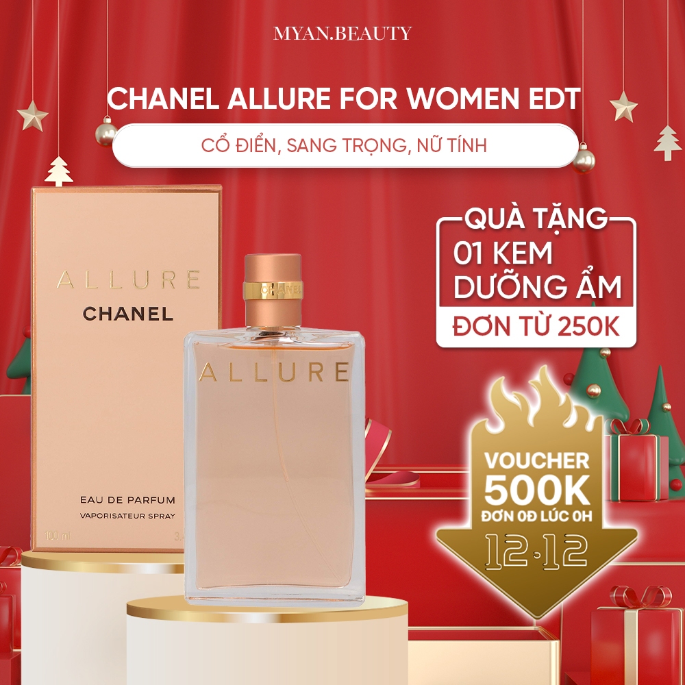 Nước Hoa Nữ Allure For Woman EDP Dung Tích 100ml - Dầu Thơm Nữ Duyên Dáng Thu Hút Thuần Khiết Tự Nhiên