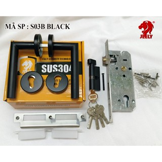 KHÓA PHÂN THỂ JEELY MÀU ĐEN S03B- KHÓA TAY GẠT BLACK cửa gỗ,cửa nhựa, cửa nhôm, cửa sắt -  KHÓA CỬA INOX S03B