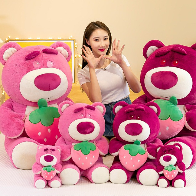 Gấu Bông Lotso Ôm Dâu Mẫu Mới, Gấu Dâu Mini Thiết Kế Dễ Thương