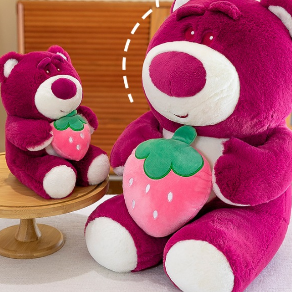Gấu Bông Lotso Ôm Dâu Mẫu Mới, Gấu Dâu Mini Thiết Kế Dễ Thương