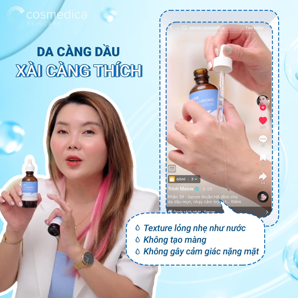 Tinh Chất Dưỡng Ẩm Cosmedica Pure Hyaluronic Acid Serum