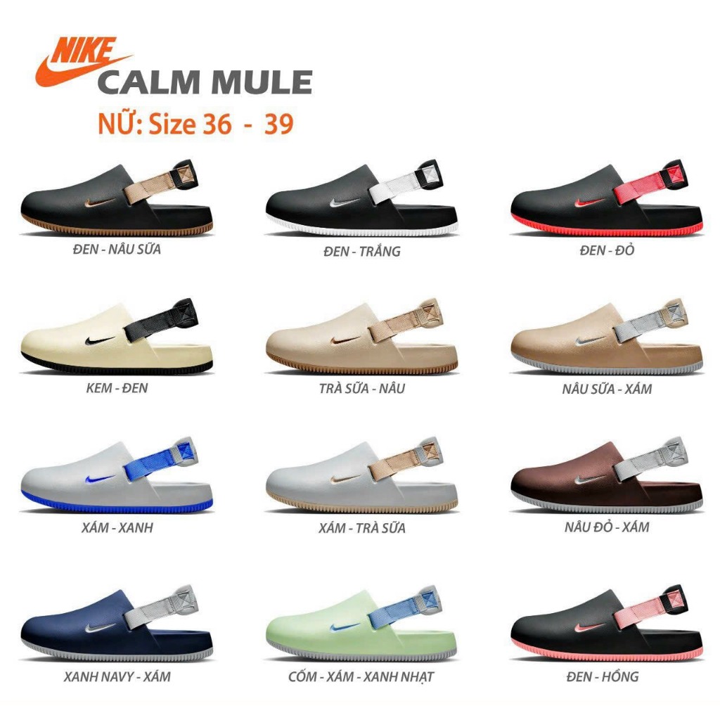 Giày Calm Mule 2023,Dép Sandal Bít Mũi size 36-43 Thời Trang 2023 Cho Nam Và Nữ