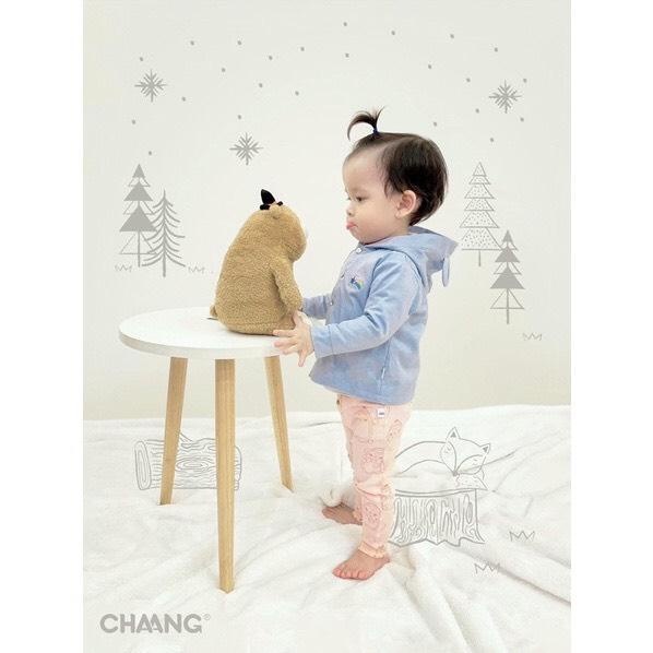 Áo Khoác Denim CHAANG Cho Bé, Áo Khoác Có Mũ Snow Xanh Nhạt Size 3M-5Y