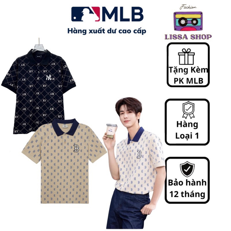 Áo polo MLB họa tiết monogarm bản cao cấp 2023 cho cả nam và nữ