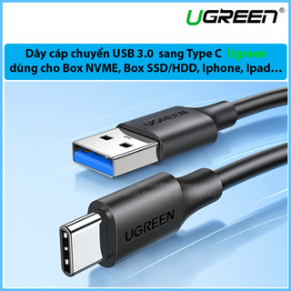Dây cáp chuyển USB 3.0 ( USB A ) sang Type C ( USB C ) UGREEN, USB 3.0 to Type C, dùng cho Box NVME, Box SSD/HDD, Iphone