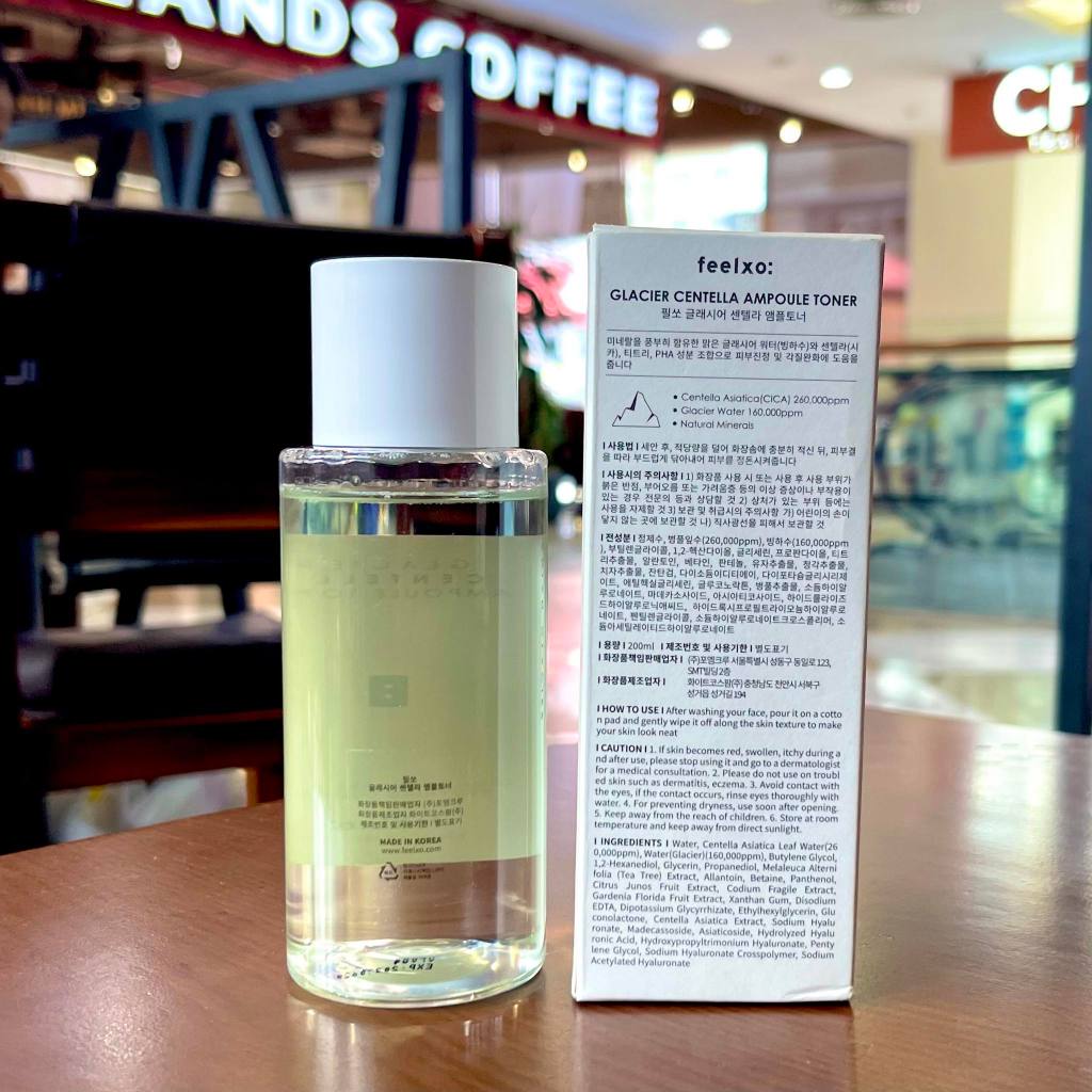Toner Dưỡng Ẩm Chiếc Xuất Rau Má FEELXO: Glacier Centella Ampoule Toner