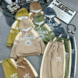 Bộ nỉ 2 da bé trai lót lông nhung chất dày đẹp bộ nỉ hoodie lót lông bé trai