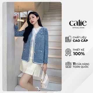 Áo blazer dạ tweed phối cúc đồng sang chảnh Calie AB048