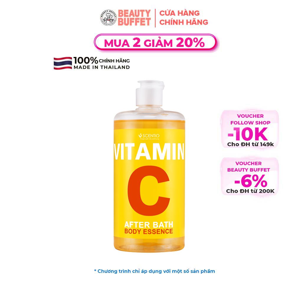 Tinh chất dưỡng thể dưỡng trắng và phục hồi da chuyên sâu sau khi tắm Scentio Vitamin C 450ml