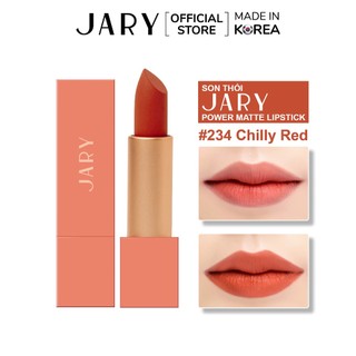 Son Thỏi Lì Cao cấp Jary Power Matte Lipstick 234 Chilly Red - Cam cháy