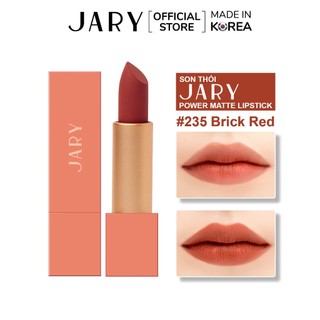 Son Thỏi Lì Cao cấp Jary Power Matte Lipstick 235 Brick Red - Đỏ nâu
