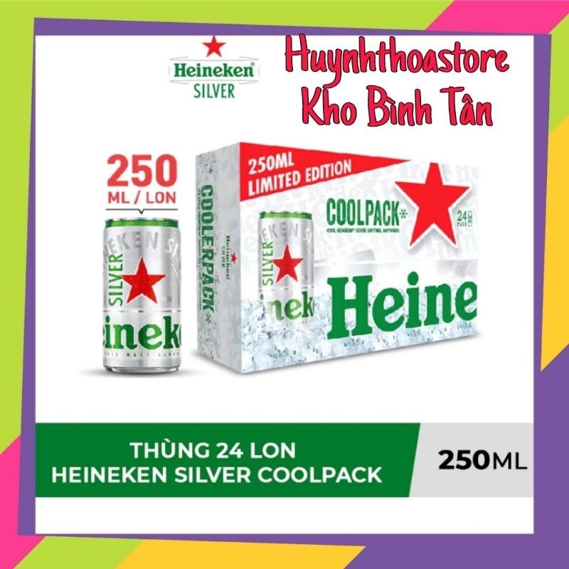 LON NHỎ _ Thùng 24 lon bia Heineken Silver 250ml