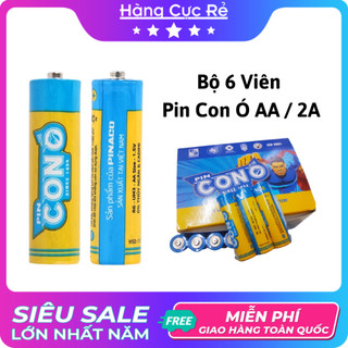 Bộ 6 pin tiểu con ó AA / 2A, pin Pinaco cho đồ chơi cho máy ảnh, remote tivi, máy tính - Shop Hàng Cực Rẻ