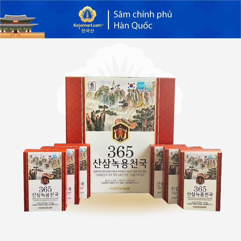 Nước Hồng Sâm Núi Hàn Quốc 365 Hansusam Cheong Kwan Jang 30 Gói x 50ml