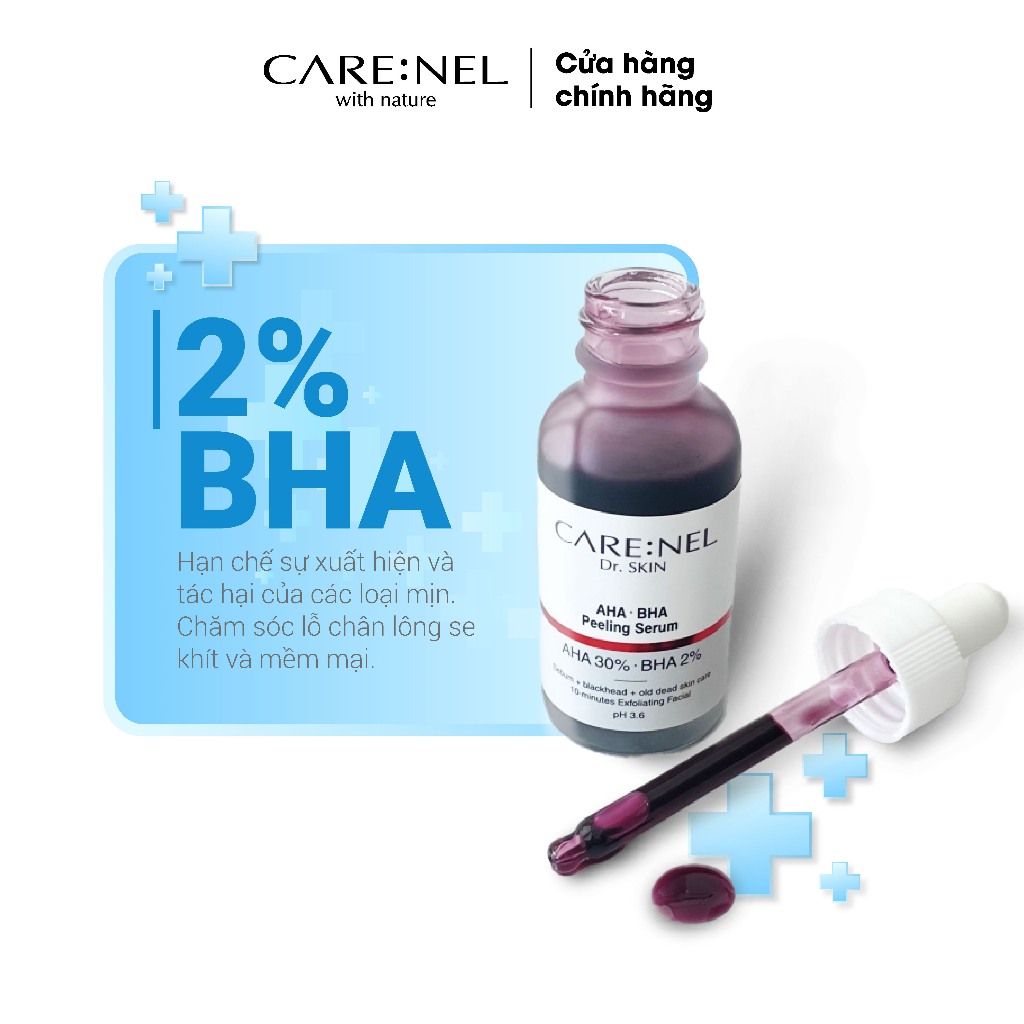 Tinh chất tẩy tế bào chết giảm mụn đầu đen CARE:NEL AHA BHA PEELING SERUM 30ml