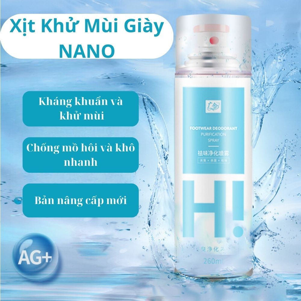 Xịt Khử Mùi Giày Dép Tấm Thị HI Công Ngệ Nano Bạc Chai 260ml Ngăn Ngừa Hôi Chân Hiệu Quả