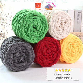Len Nhung Đũa sợi 6mm cuộn 100g Full 62 màu, len đan móc chăn, thảm, khăn, thú to, móc thêu túi xách,dép…