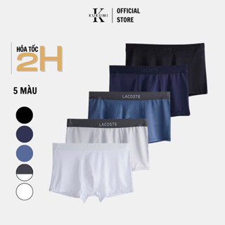 Hộp 5 quần sịp ĐÙI nam LC thun lạnh, quần lót nam chất liệu mềm mịn, thấm hút mồ hôi, logo nổi.