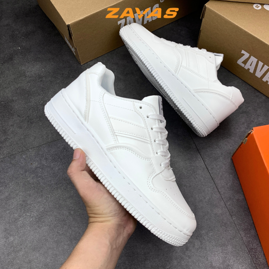 Giày thể thao nam sneaker trắng ZAVAS bằng da thời trang form giày gọn gàng dễ mặc đồ đi êm chân - Z69