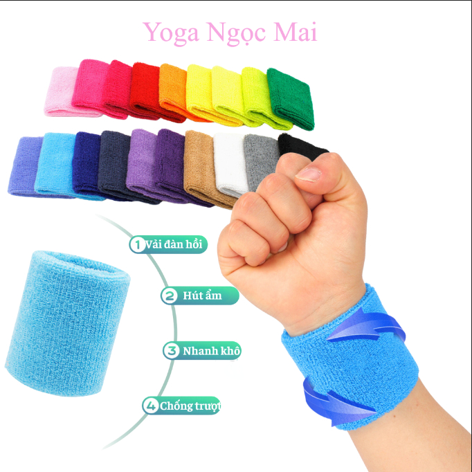 Băng đeo cổ tay thể thao-Băng Aolikes chính hãng-Kích thước 8*8cm-Giúp thấm hút mồ hôi khi tập Yoga &Gym, chơi thể thao.