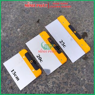 Miếng Thép Trét Bột Sơn Nước Tay Cầm Nhựa Vàng Đen 14.8cm 19.7cm 24.7cm Minh Phát