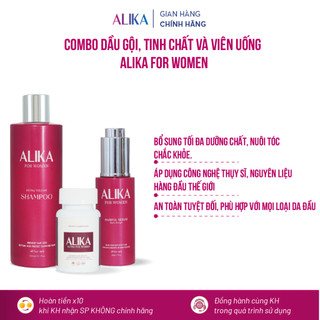 Bộ Dầu Gội Tinh Chất Viên Uống ALIKA Chính Hãng, Giảm Rụng, Kích Mọc Tóc - Hoạt Chất từ Thụy Sĩ